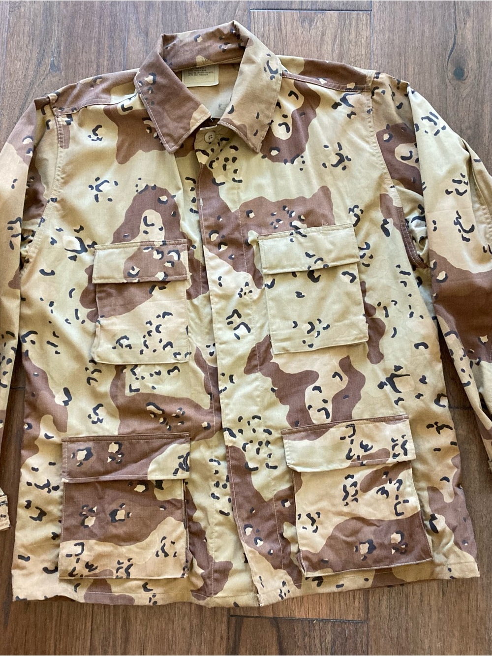 Men's Casual Button-Down Desert Camo Shirt Jacket - Tan/Brown